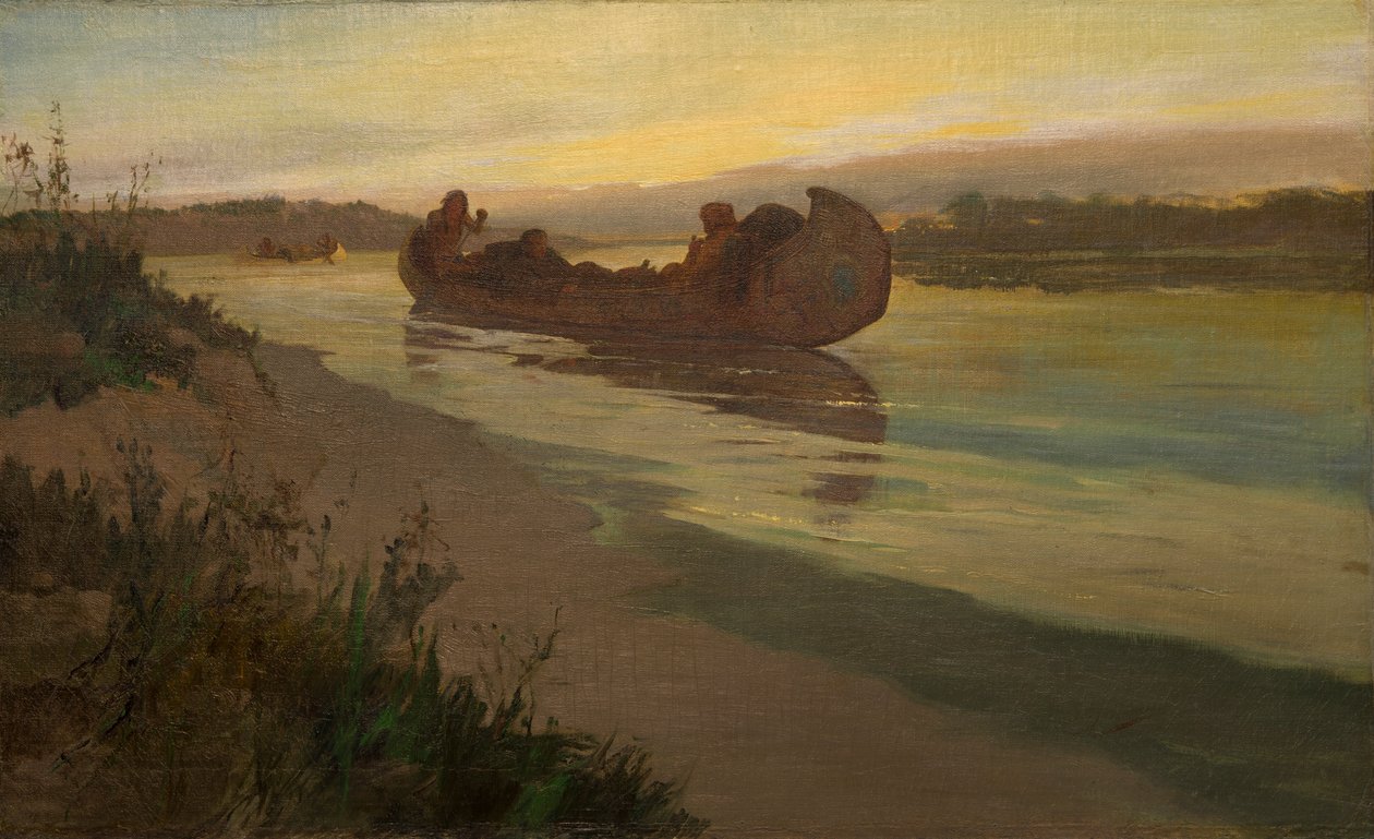 Marquette und Joliet am Mississippi von Oscar Edward Berninghaus