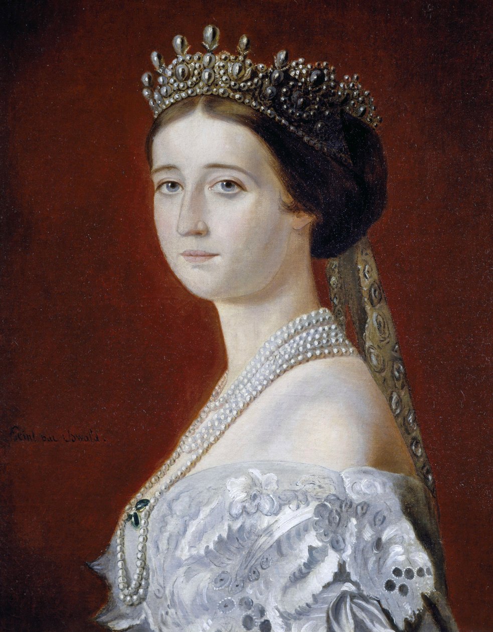 Porträt von Eugenie de Montijo, Kaiserin von Frankreich, Kopie von Oswald Brierly von Oswald Walters Brierly