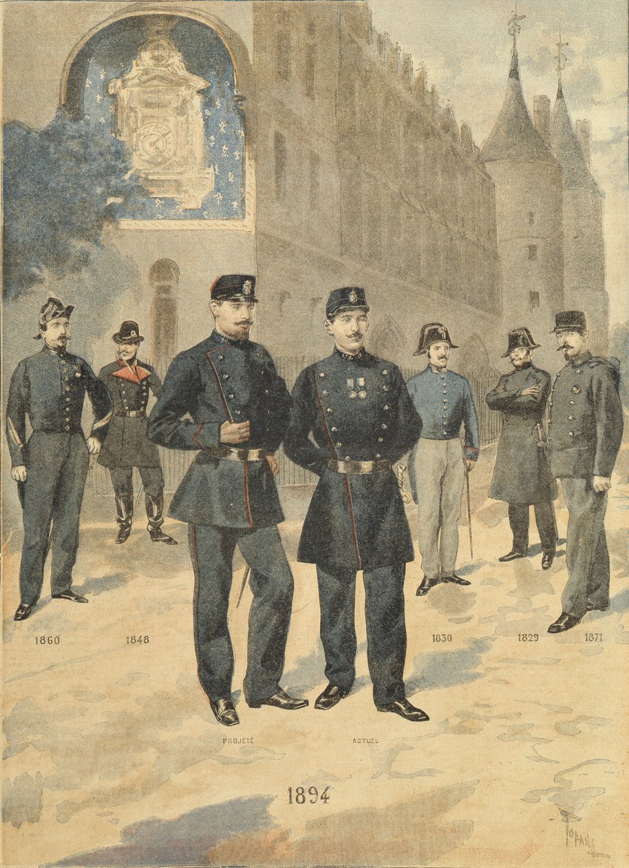 Die neue Uniform der Gardiens de la Paix, aus Le Petit Journal, 8. Oktober 1894 von Oswaldo Tofani