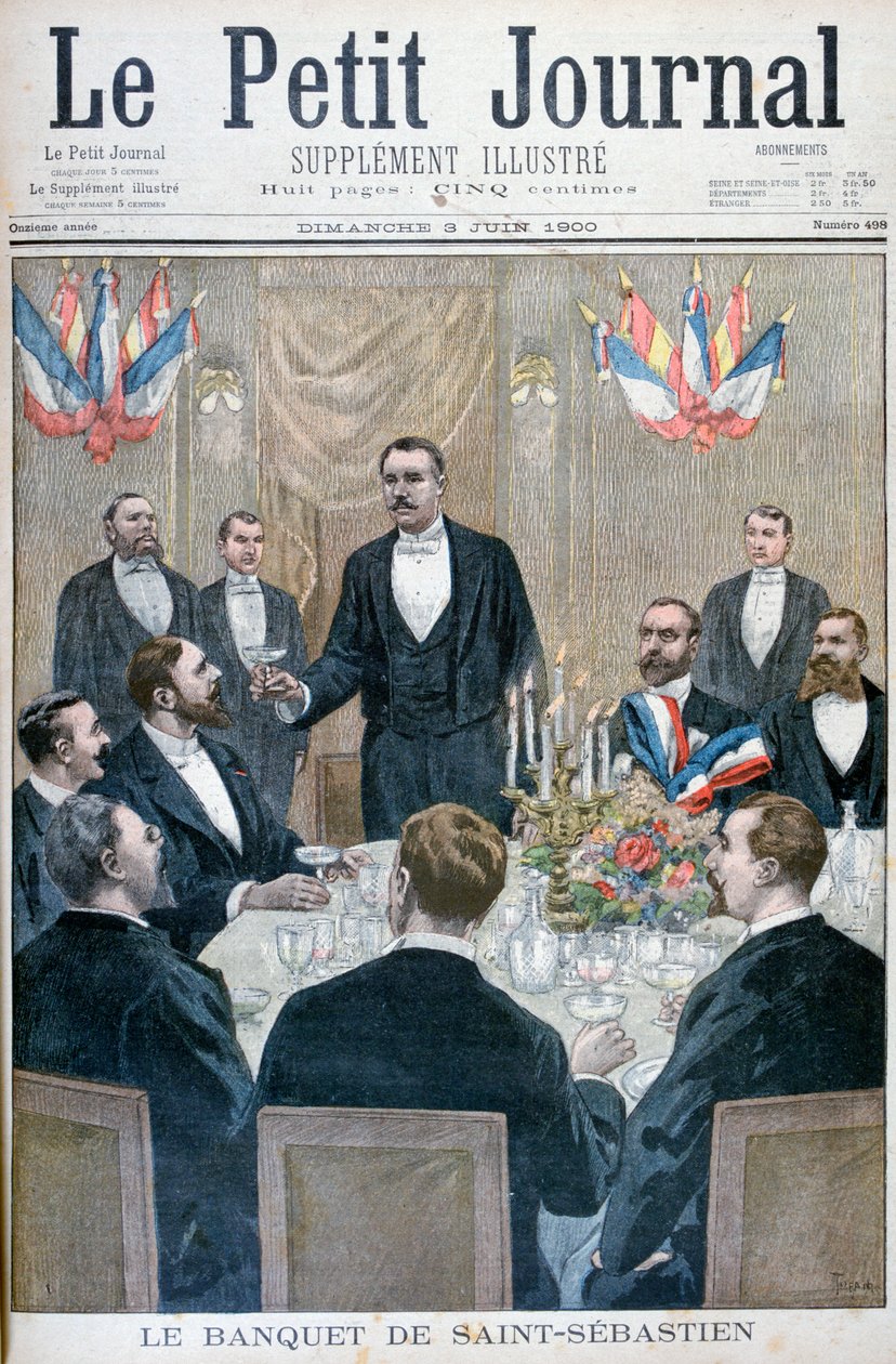 Bankett der französischen Nationalisten und Paul Déroulède, Saint-Sebastien, Belgien, 1900 von Oswaldo Tofani
