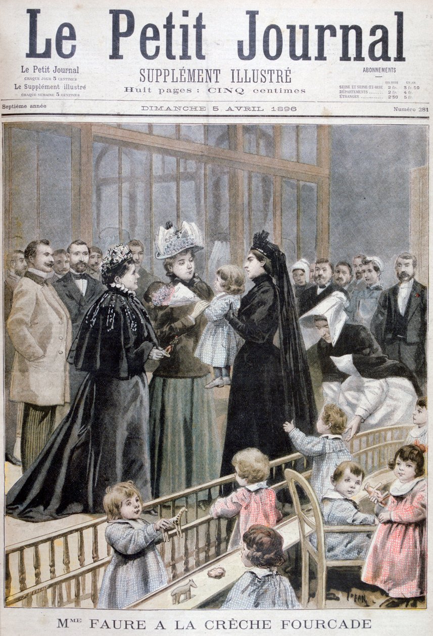 Madame Faure in der Fourcade-Krippe, Frankreich, 1896 von Oswaldo Tofani