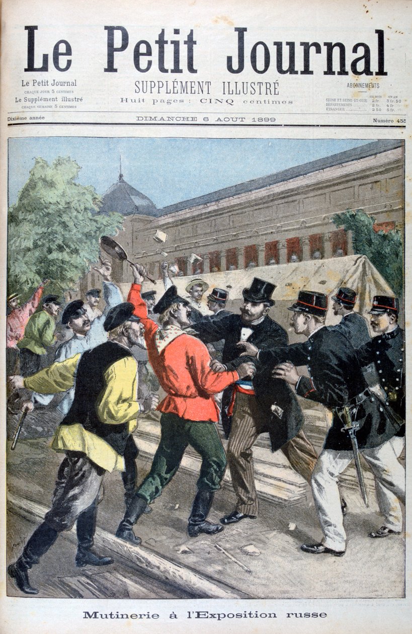 Meuterei im russischen Pavillon für die Weltausstellung, 1900, 1899 von Oswaldo Tofani