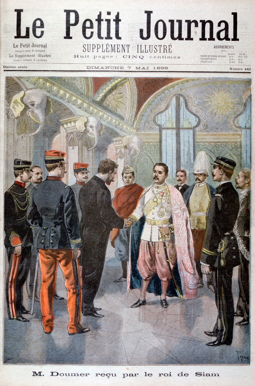 Paul Doumer, Generalgouverneur von Indochina, vom König von Siam in Bangkok empfangen, 1899 von Oswaldo Tofani