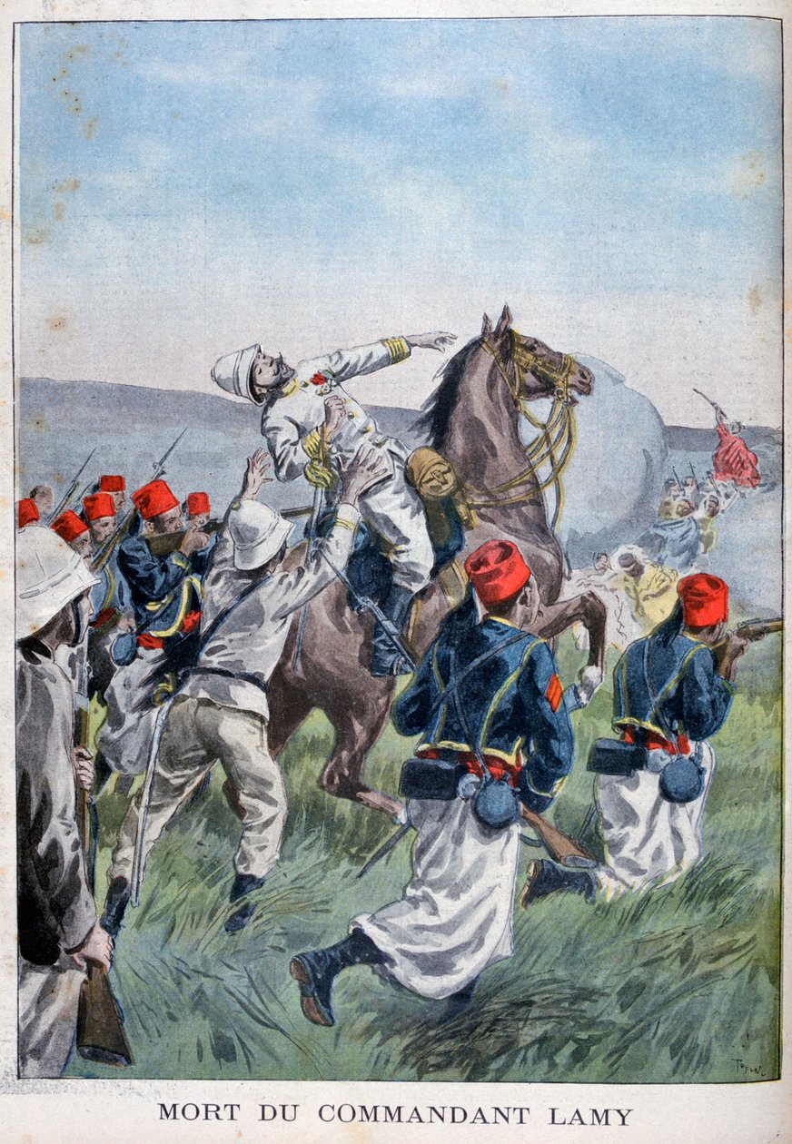 Der Tod von Kommandant Lamy, Schlacht von Kousséri, 22. April 1900 von Oswaldo Tofani