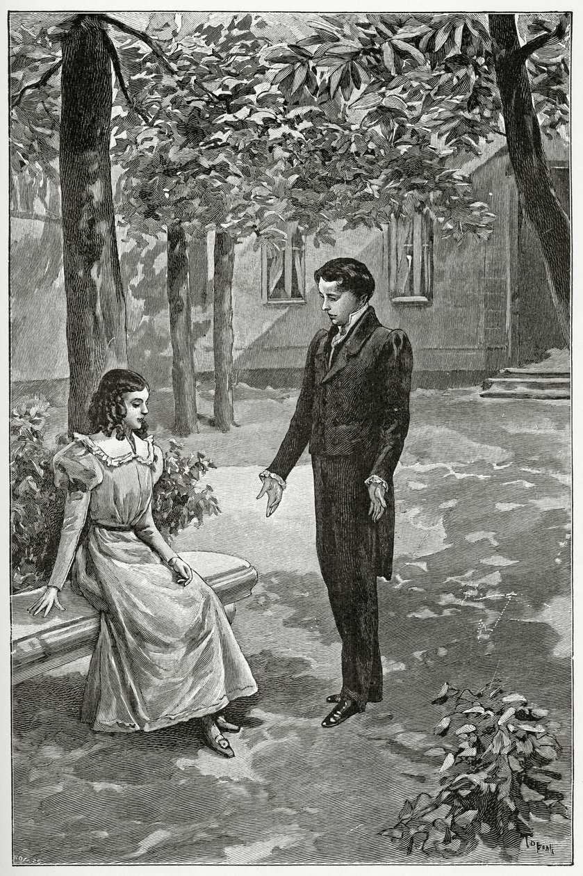 Victor Hugo erklärt Adèle Foucher seine Liebe, 19. Jahrhundert von Oswaldo Tofani