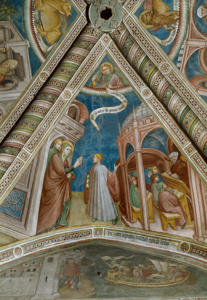 Der heilige Augustinus wird von seiner Mutter Monika zum Studium nach Thagaste geschickt von Ottaviano Nelli