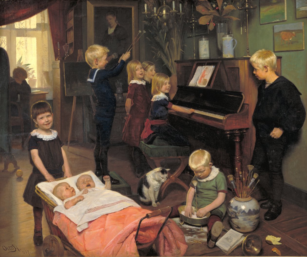 Ein Konzert: Die Kinder des Künstlers und ihre Spielkameraden von Otto Haslund
