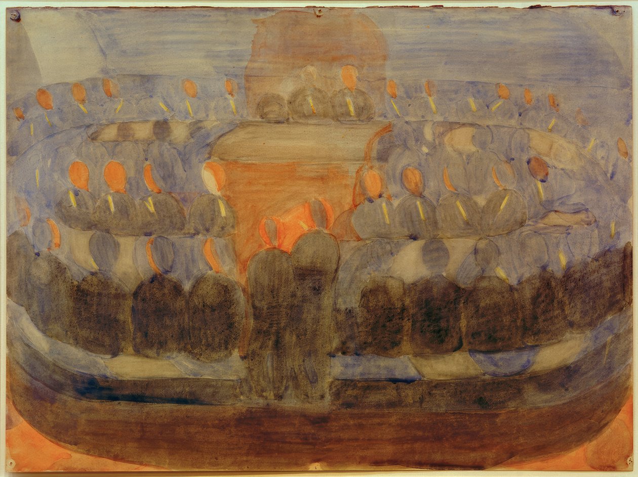 Vorbereitung (Andacht im Esssaal). Studie (Gesamtkomposition) von Otto Meyer Amden