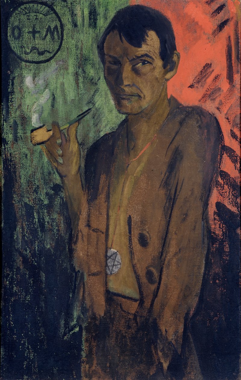 Selbstporträt mit Pentagramm, ca. 1924 von Otto Mueller