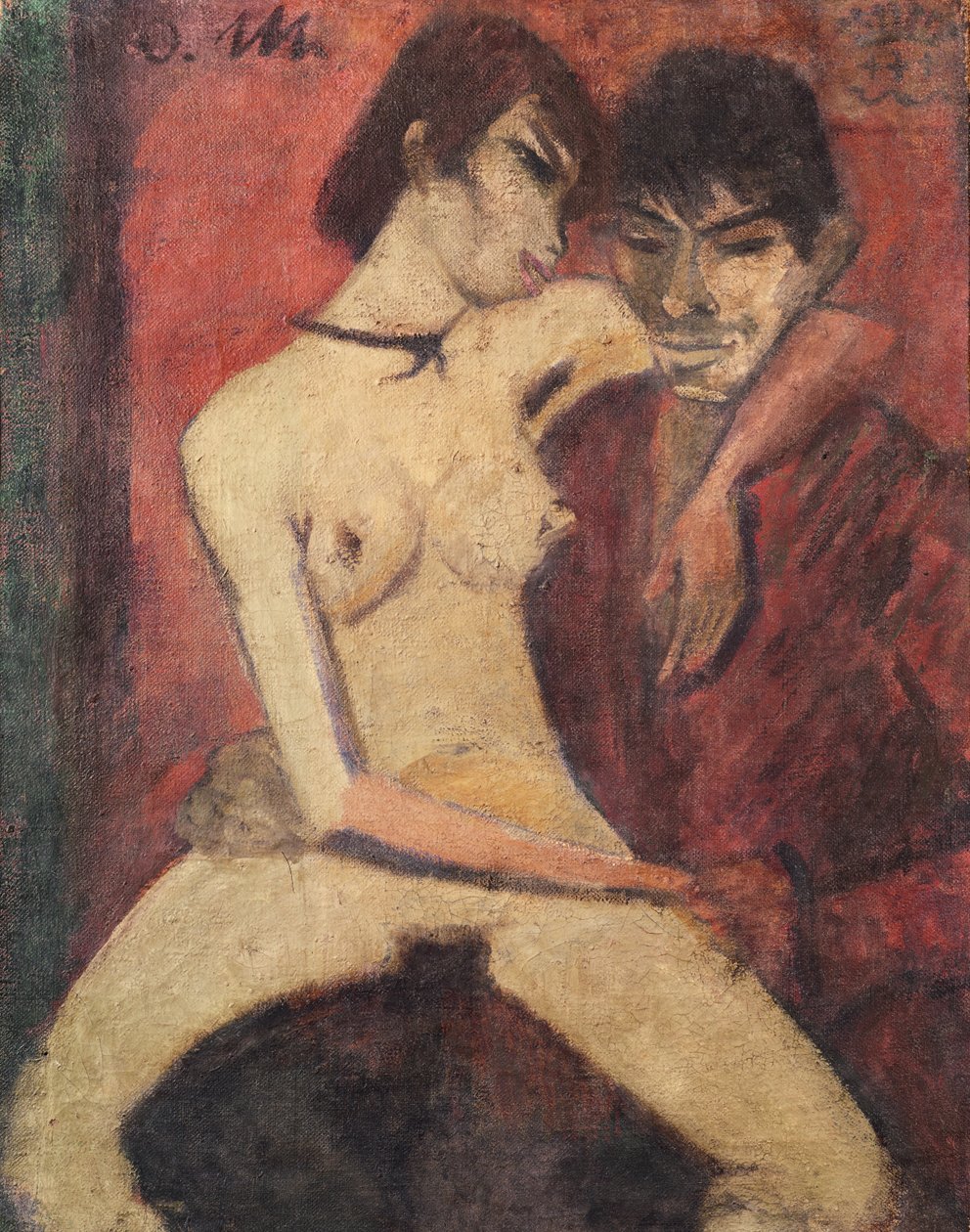 Sitzende Zigeunerliebhaber, 1922 von Otto Mueller