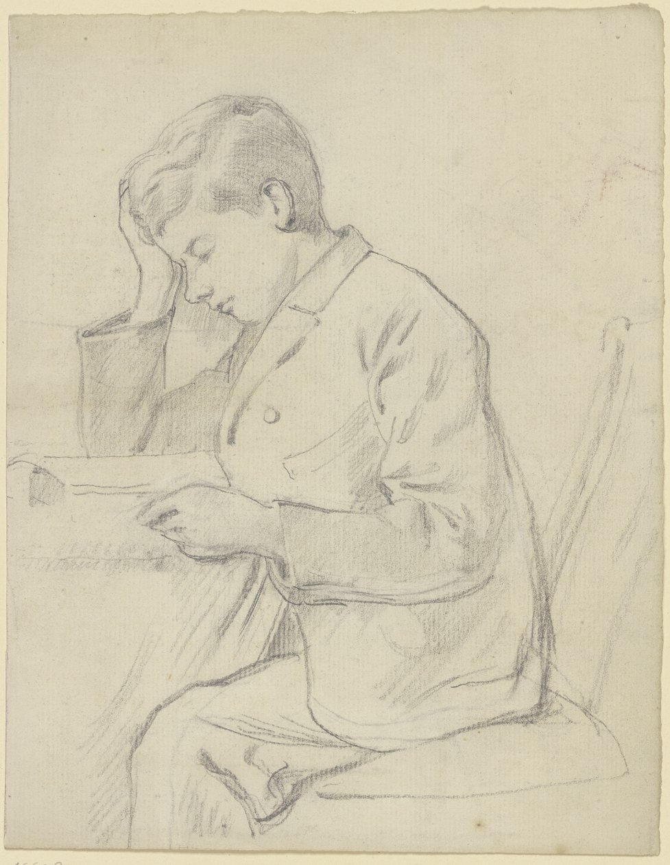 Victor Scholderer lesend am Tisch von Otto Scholderer