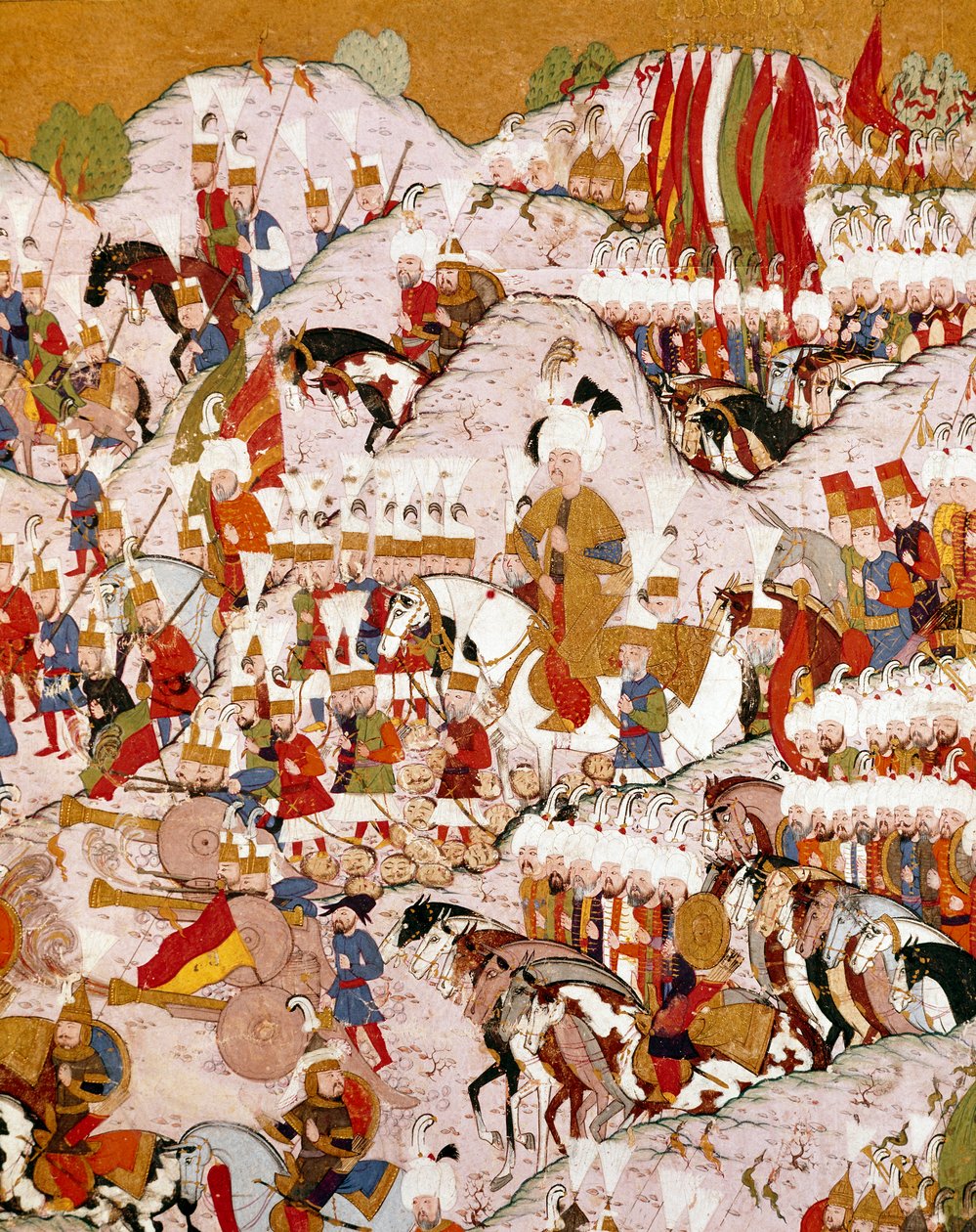 Darstellung der Schlacht von Mohács (1526) (Detail, Miniatur) von Ottoman School