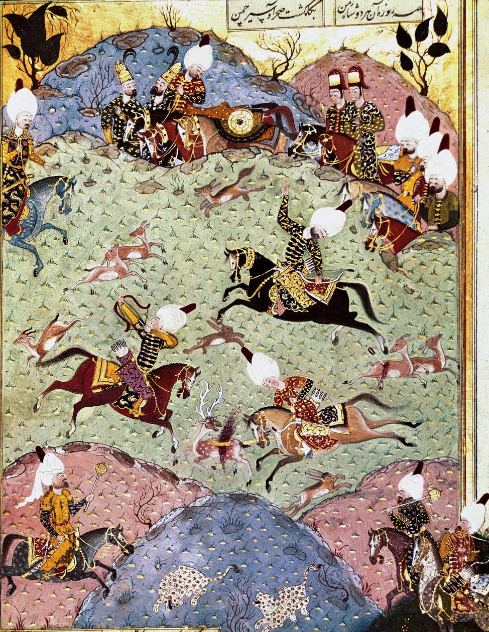 Der osmanische Kaiser Suleiman I. der Prächtige auf der Jagd von Ottoman School