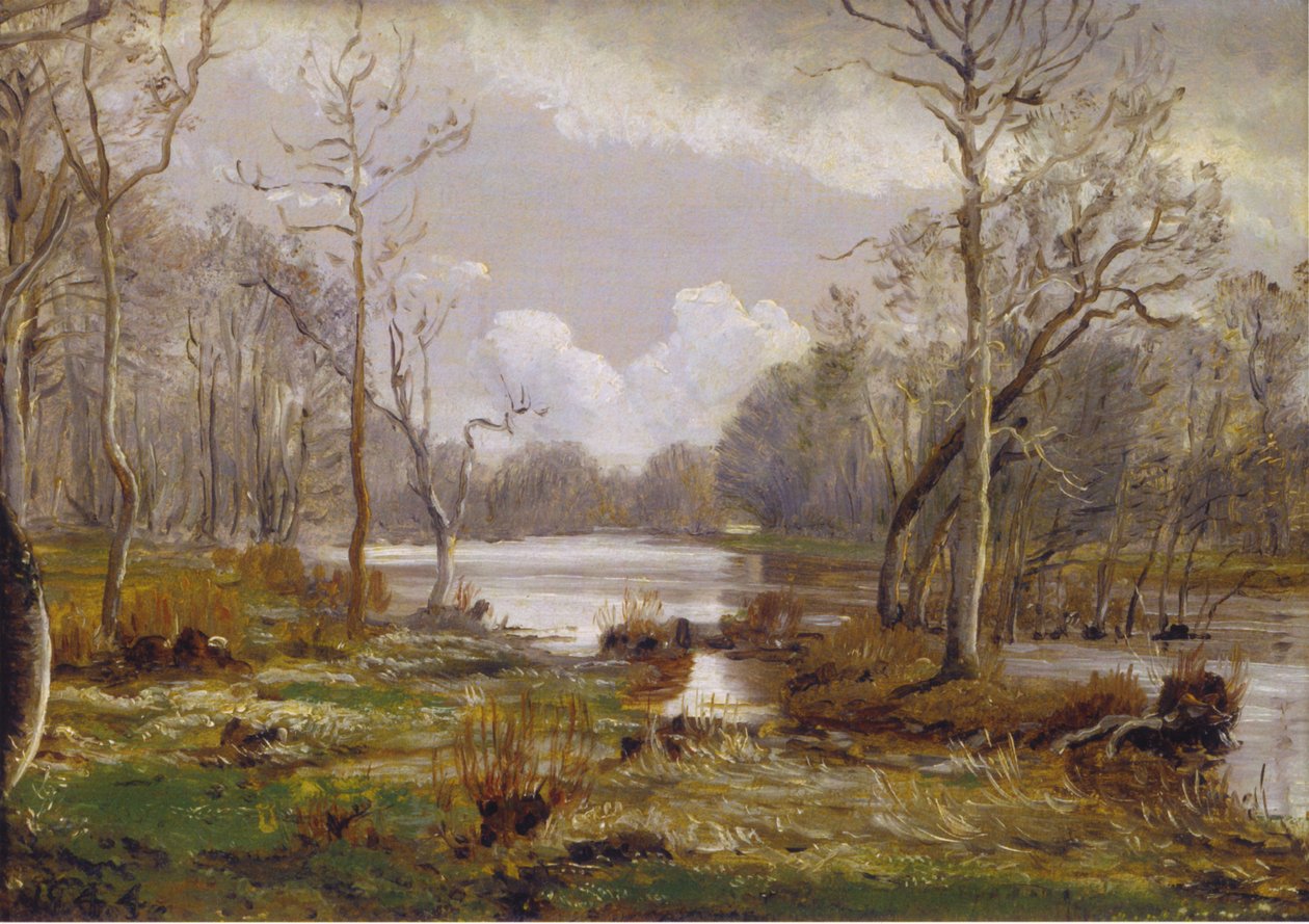 Überschwemmung der Suså, Herlufsholm von P. C. Skovgaard