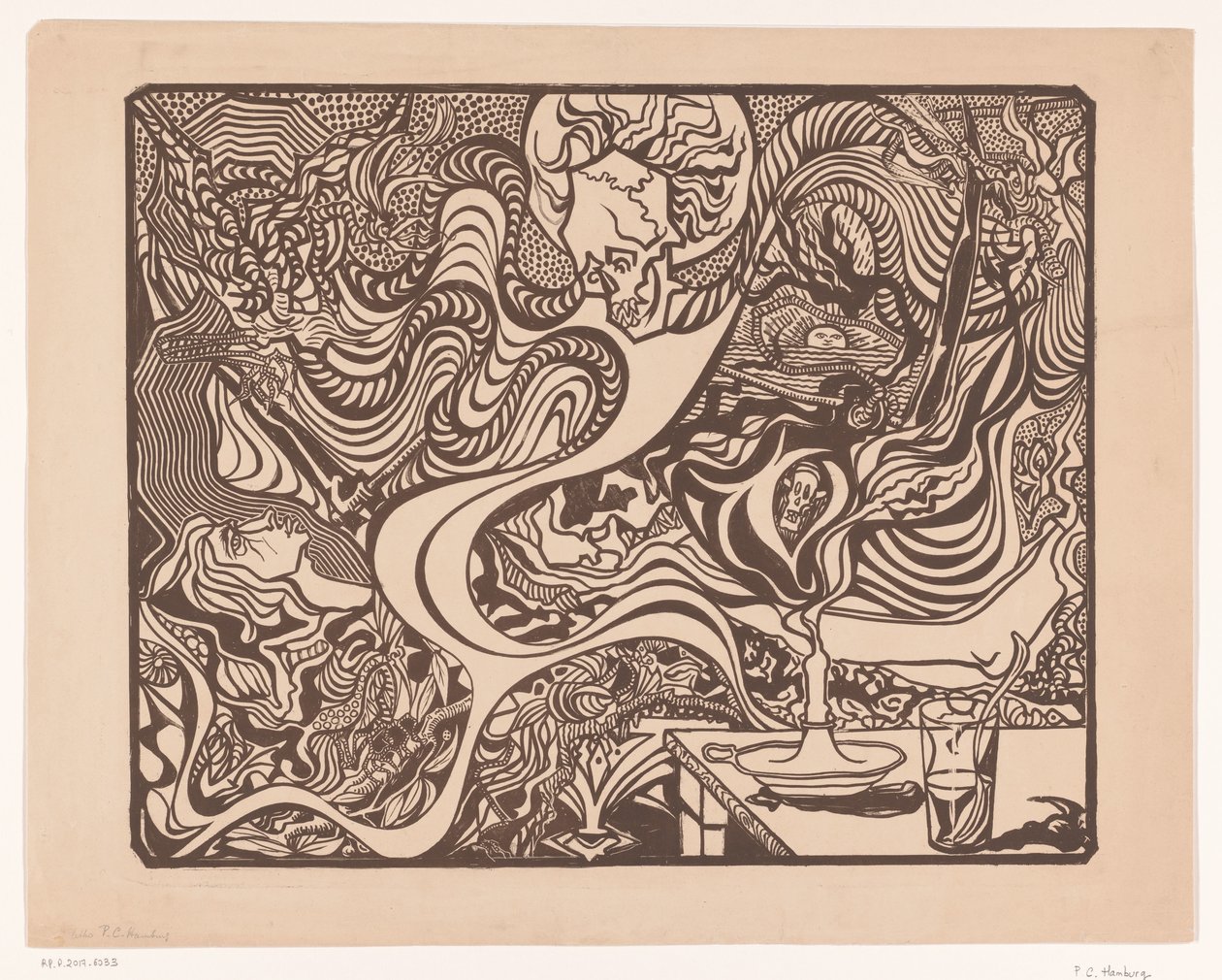 Ohne Titel (Symbolistische halluzinatorische Szene) von P.C. Hamburg (possibly)