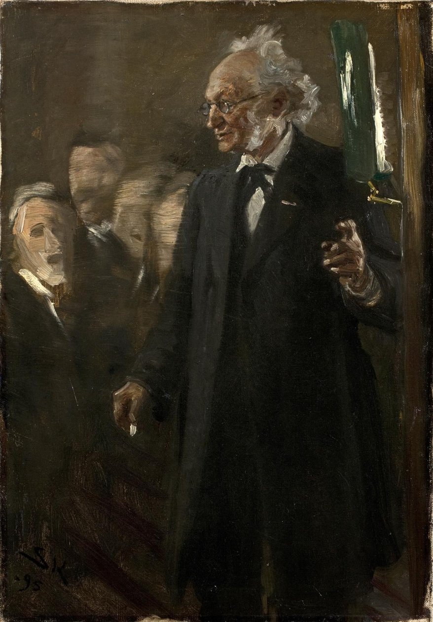 Professor der Zoologie, Japetus Steenstrup hält einen Vortrag von Peder Severin Krøyer