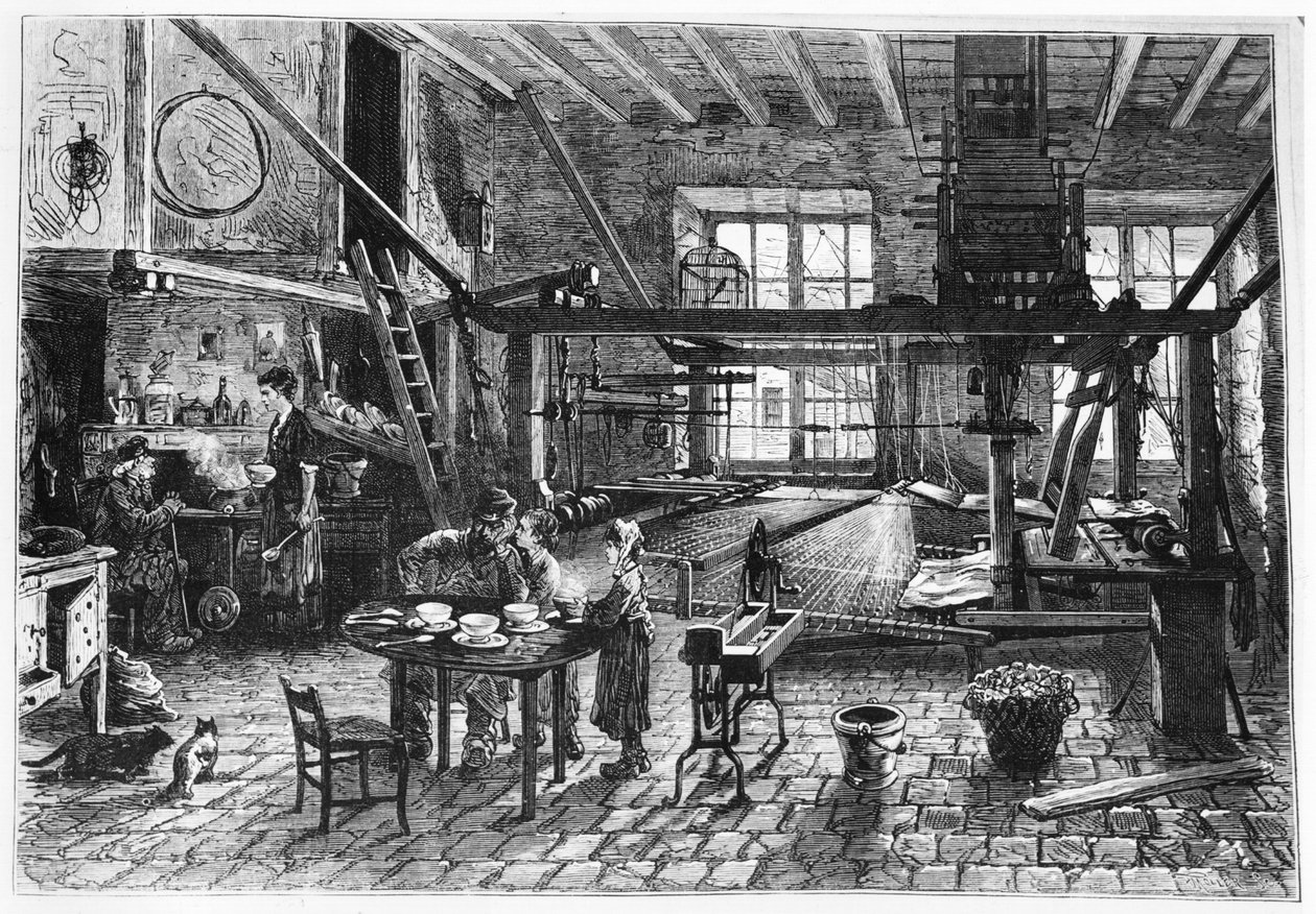 Die Werkstatt des Webers in Lyon, Illustration aus 