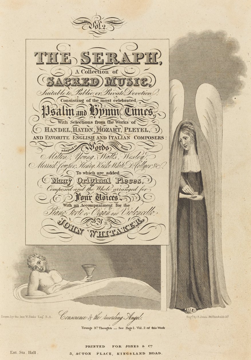 Gewissen und der aufzeichnende Engel von P. Jones after William Blake