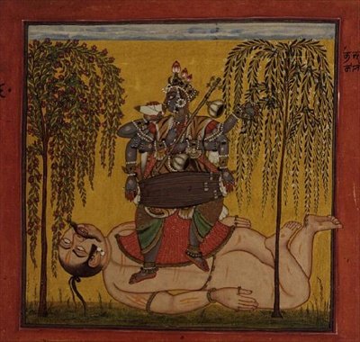 Bhadrakali, aus einem tantrischen Text, Basohli, Himachal Pradesh von Pahari School