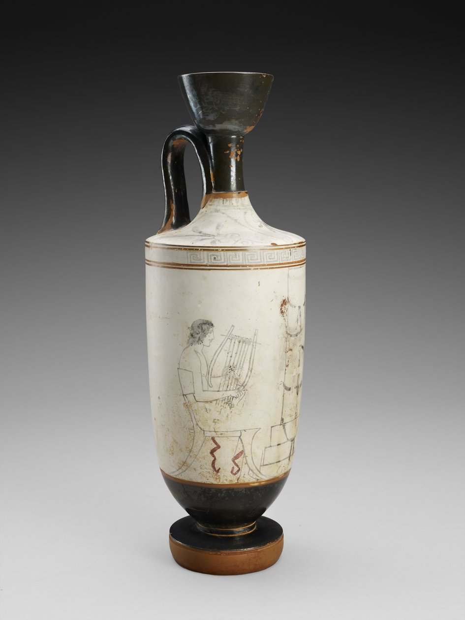 Schulterlekythos mit polychromer Malerei einer Begräbnisszene von Painter Houston