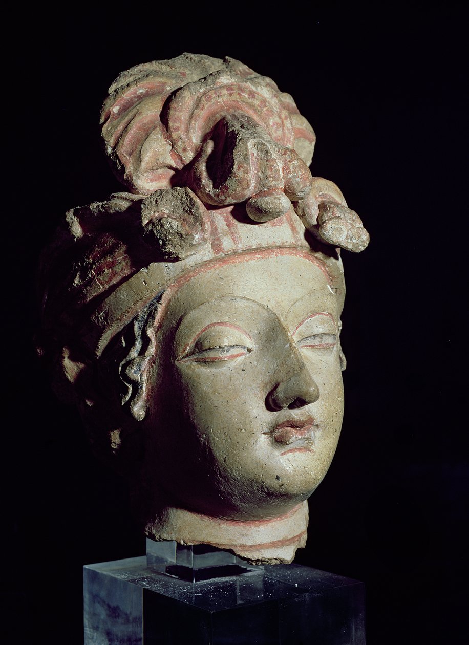 Kopf, aus Gandhara, griechisch-buddhistischer Stil, 1.-4. Jahrhundert von Pakistani School