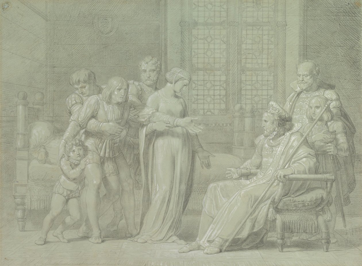 König Karl VIII. von Frankreich mit dem sterbenden Gian Galeazzo Sforza in Pavia, 1775-1860 von Palagi Filippo Pelagio