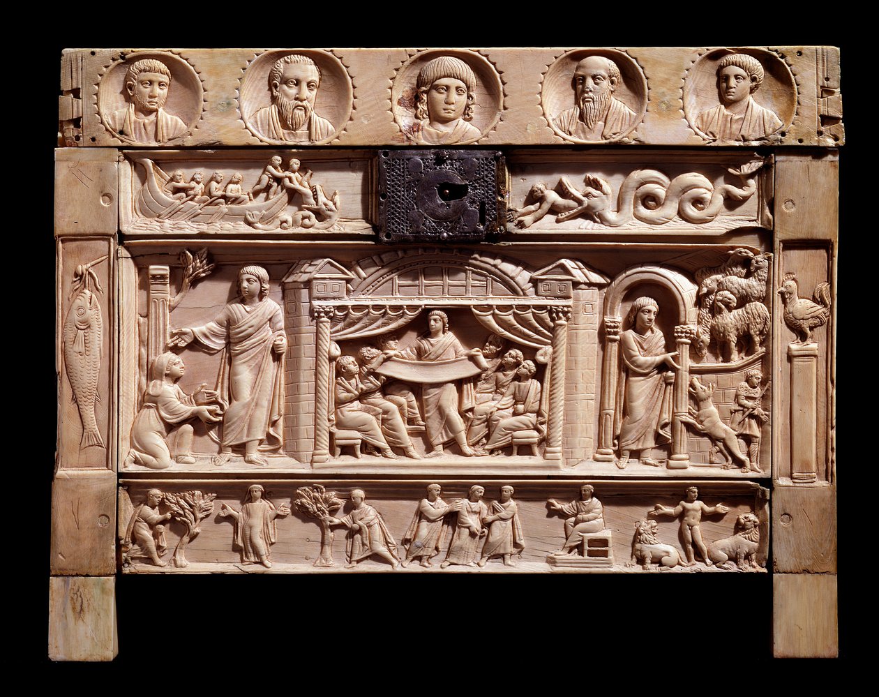 Reliquiar mit Reliefs, die Szenen des Alten Testaments darstellen von Paleo-Christian