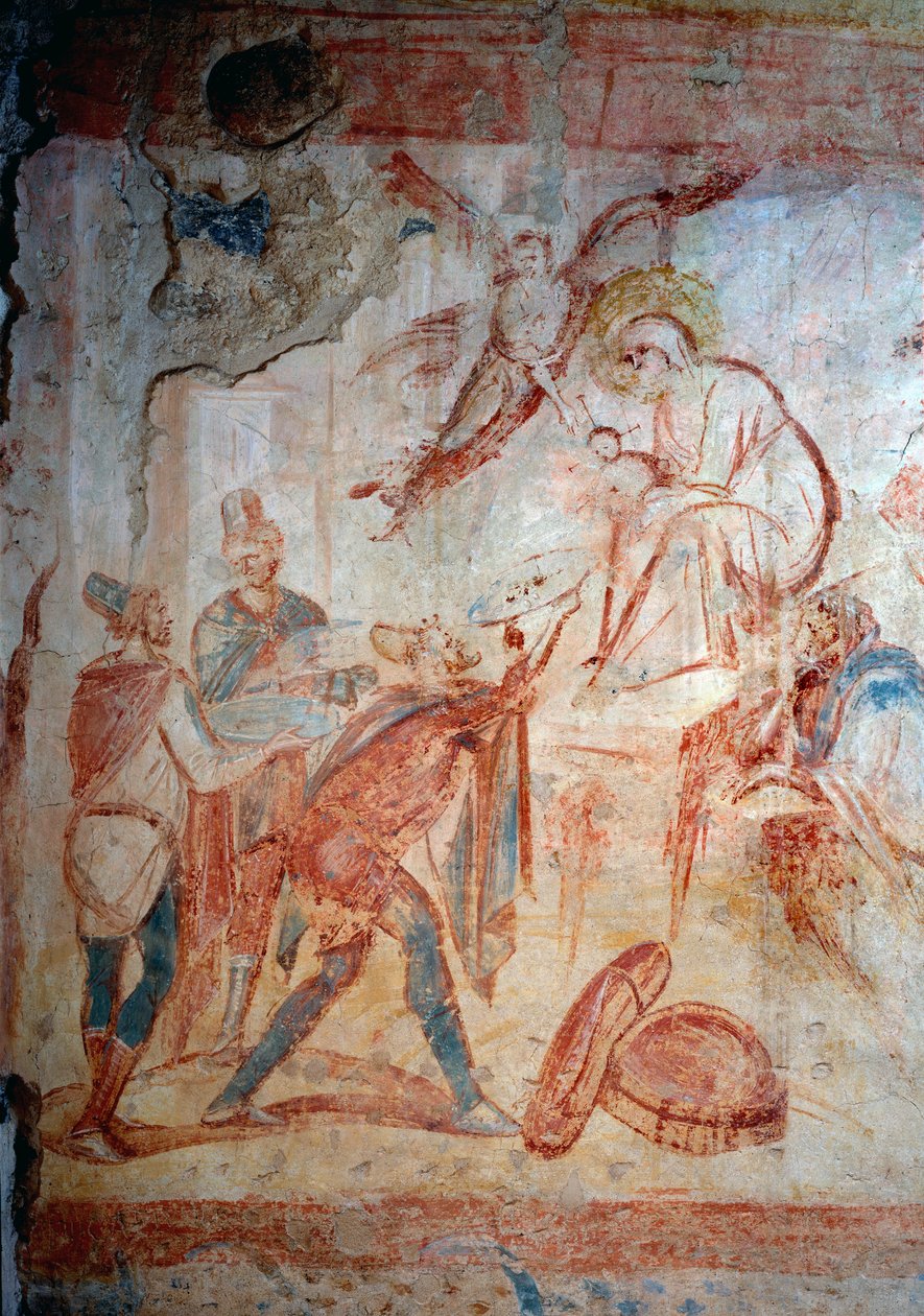 Die Anbetung der Heiligen Drei Könige. Fresko, 7.-9. Jahrhundert von Paleo Christian Paleo Christian