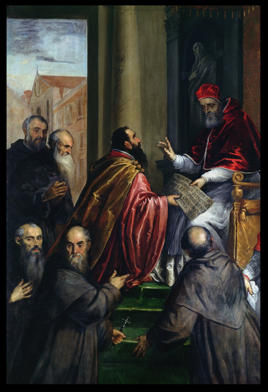 Papst Paul IV. übergibt ein Gesetz von Palma Il Giovane