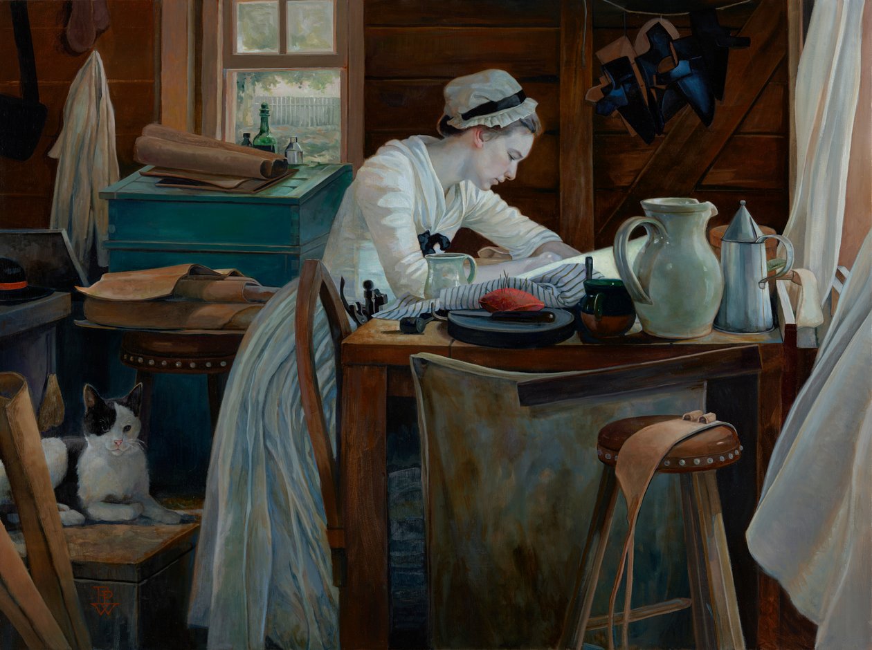 Frau bei der Arbeit von Pamela Patrick White