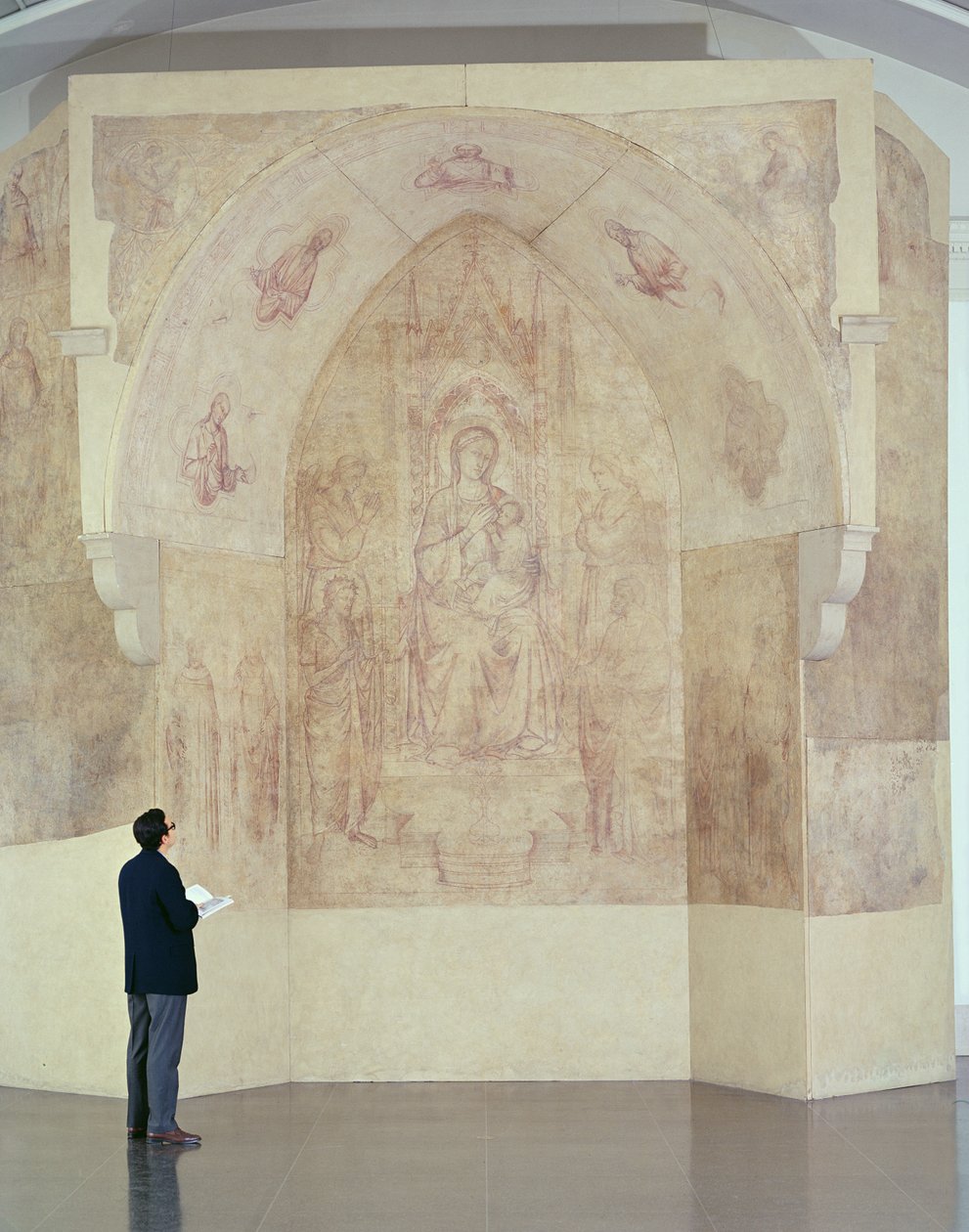 Madonna und Kind auf dem Thron, Zeichnung für ein Fresko von Paolo di Stefano Badaloni Schiavo