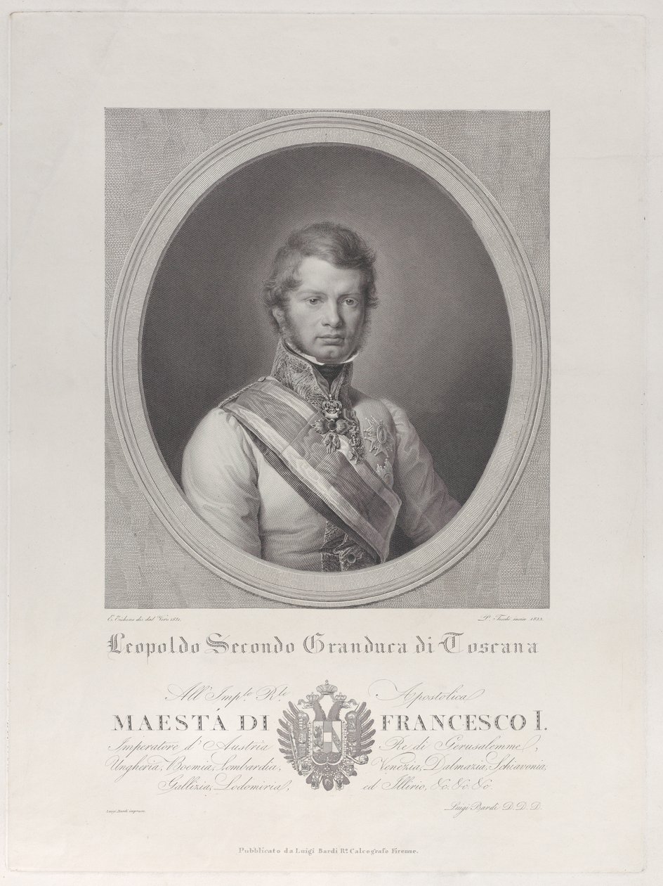 Ovales Porträt von Leopold II., Großherzog der Toskana, 1833 von Paolo Toschi