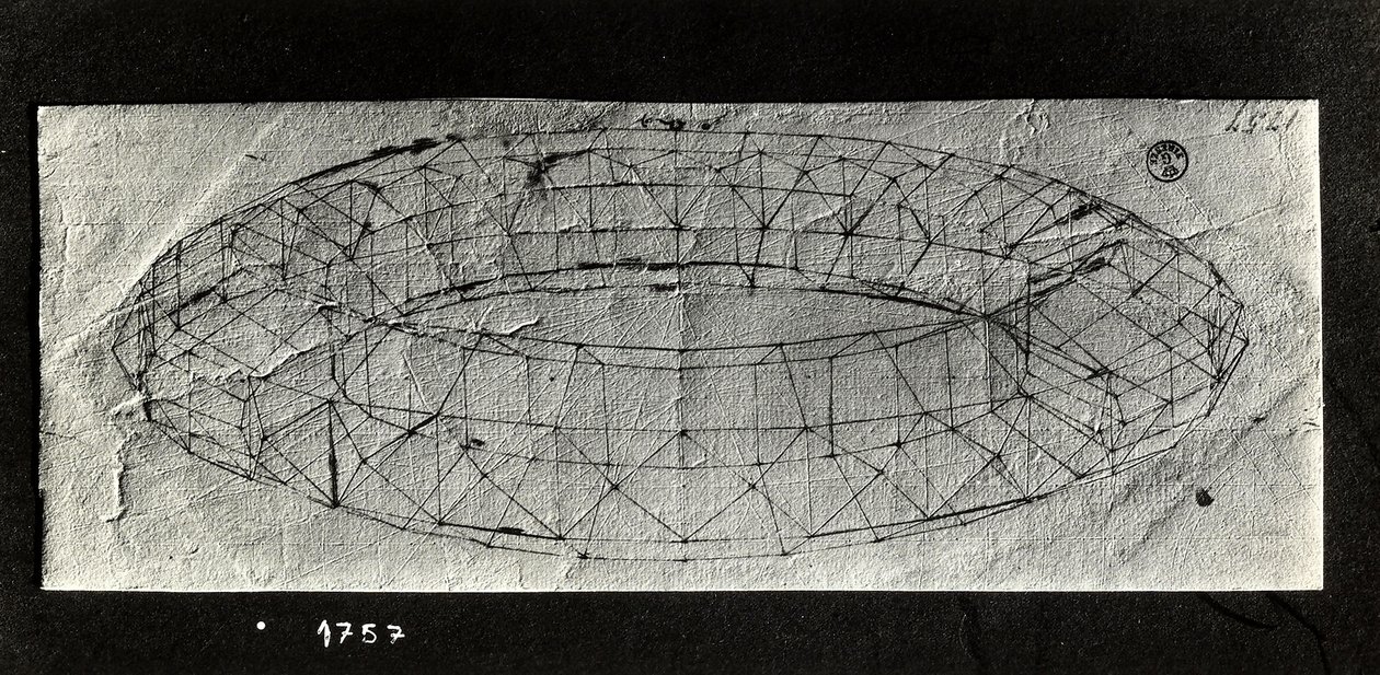Studie eines "mazzocchio" (gepolsterter gerollter Rand einer Kapuze) von Paolo Uccello