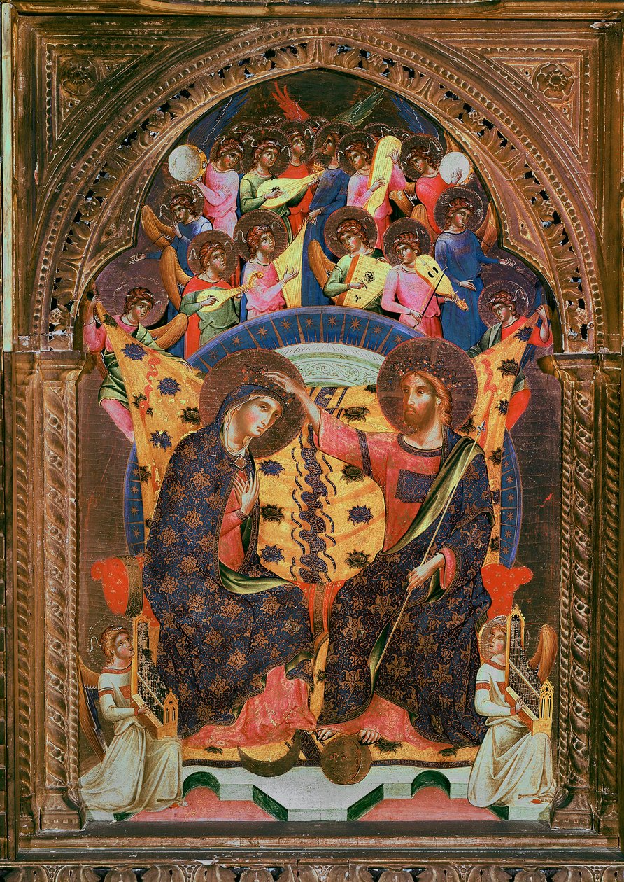 Die Krönung der Jungfrau. Gemälde von Paolo Veneziano (aktiv zwischen 1320 und 1362) von Paolo Veneziano