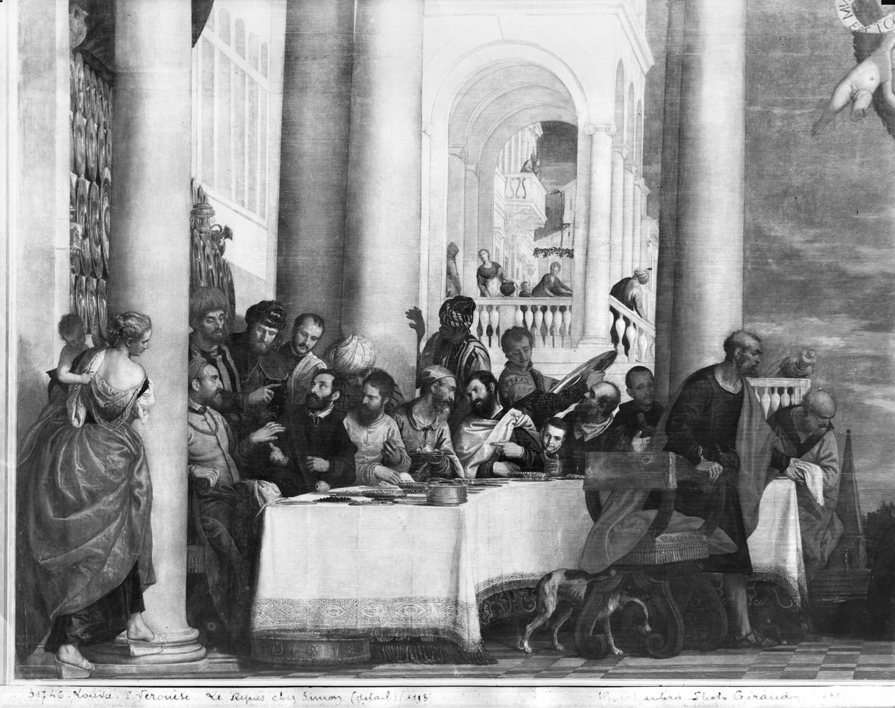 Das Mahl im Haus des Simon des Pharisäers, Detail der linken Seite, 1570 von Paolo Veronese