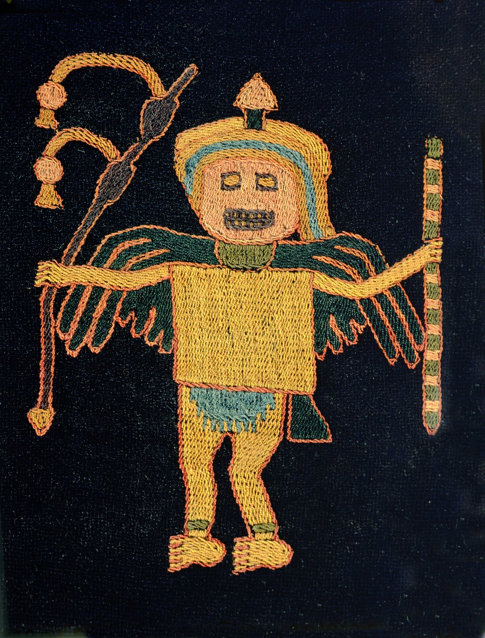 Detail eines Stücks Wollstoff von Paracas Culture