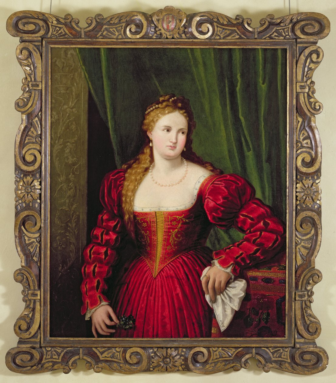 Porträt von Violante, Tochter von Palma Vecchio, 1530-35 von Paris Bordone