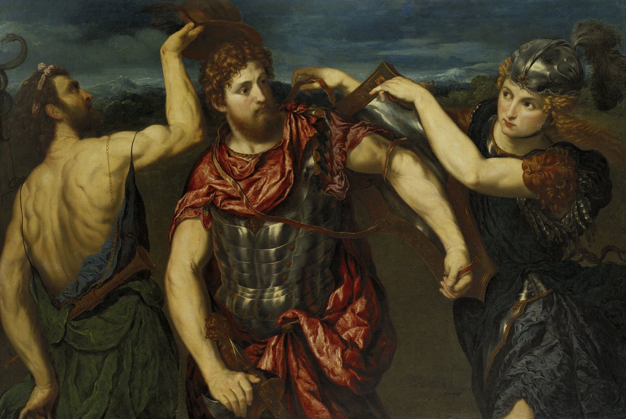 Perseus bewaffnet von Merkur und Minerva von Paris Bordone