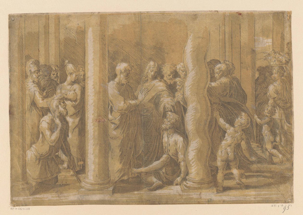 Heilige Petrus und Johannes heilen einen Gelähmten von Parmigianino (attributed to)