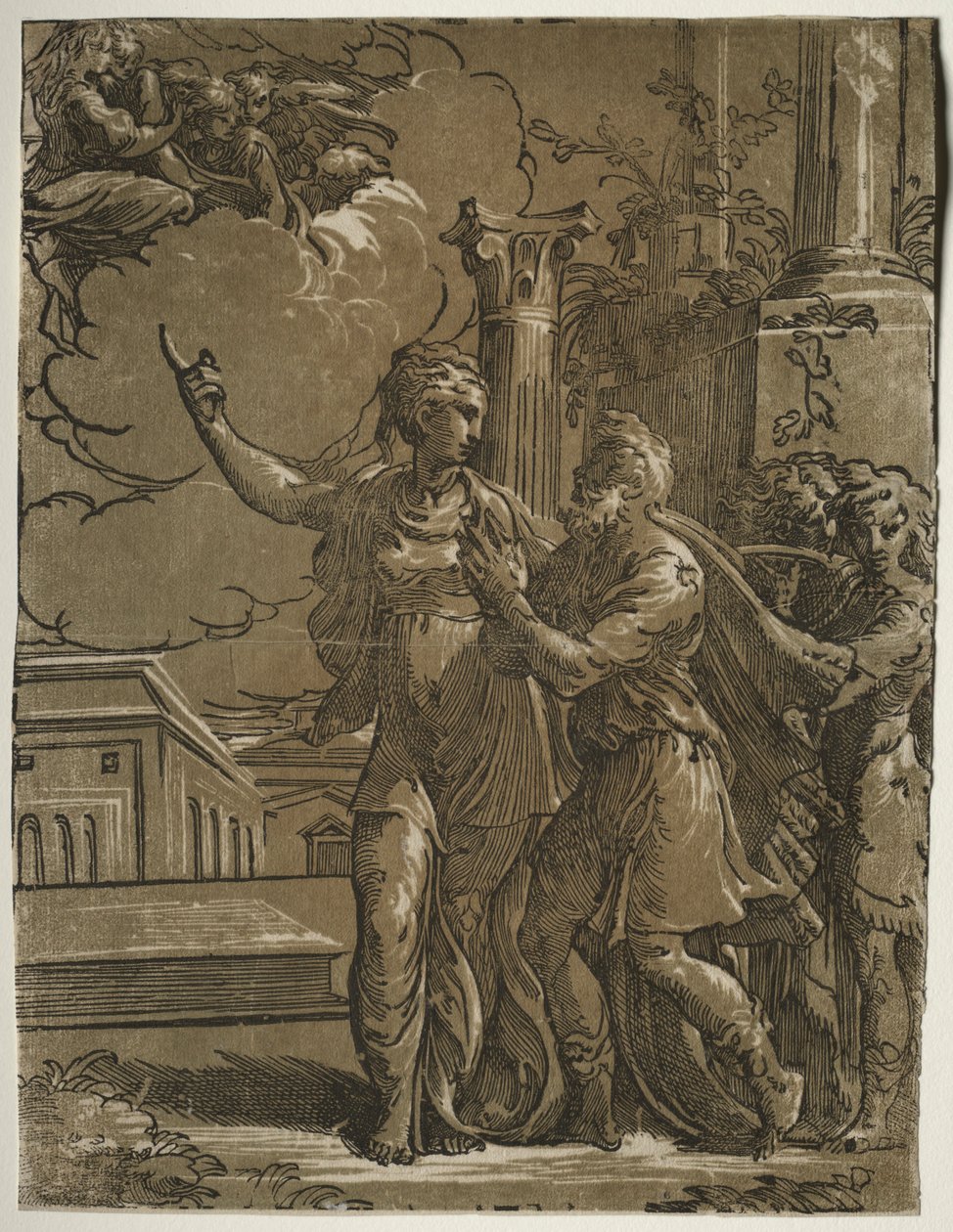 Tiburtinische Sibylle und Kaiser Augustus, ca. 1527-1530 von Parmigianino