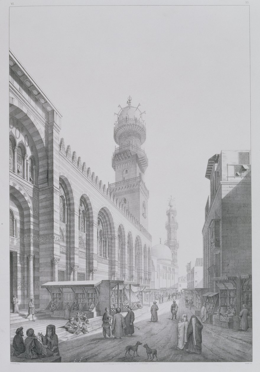 Außenansicht der Moschee von Qalaoun, Tafel 20 aus 