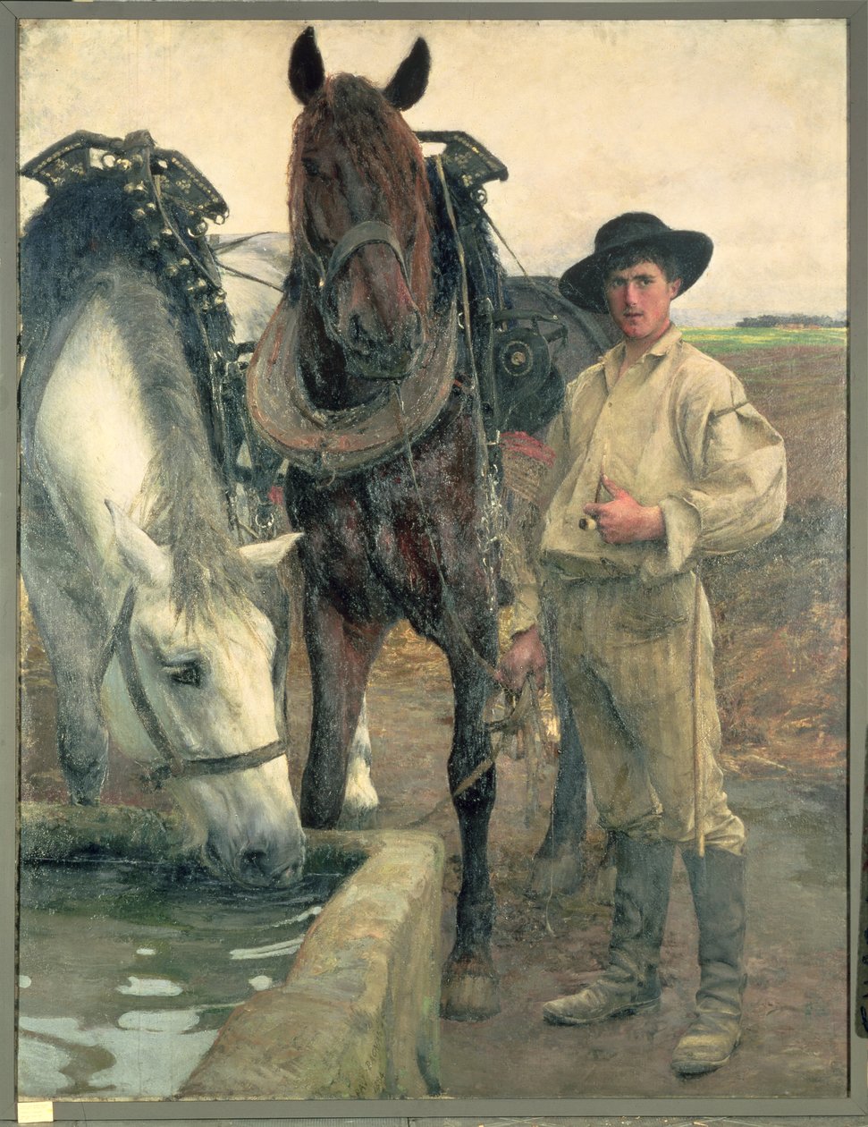 Pferde am Wassertränke, 1884 von Pascal Adolphe Jean Dagnan Bouveret