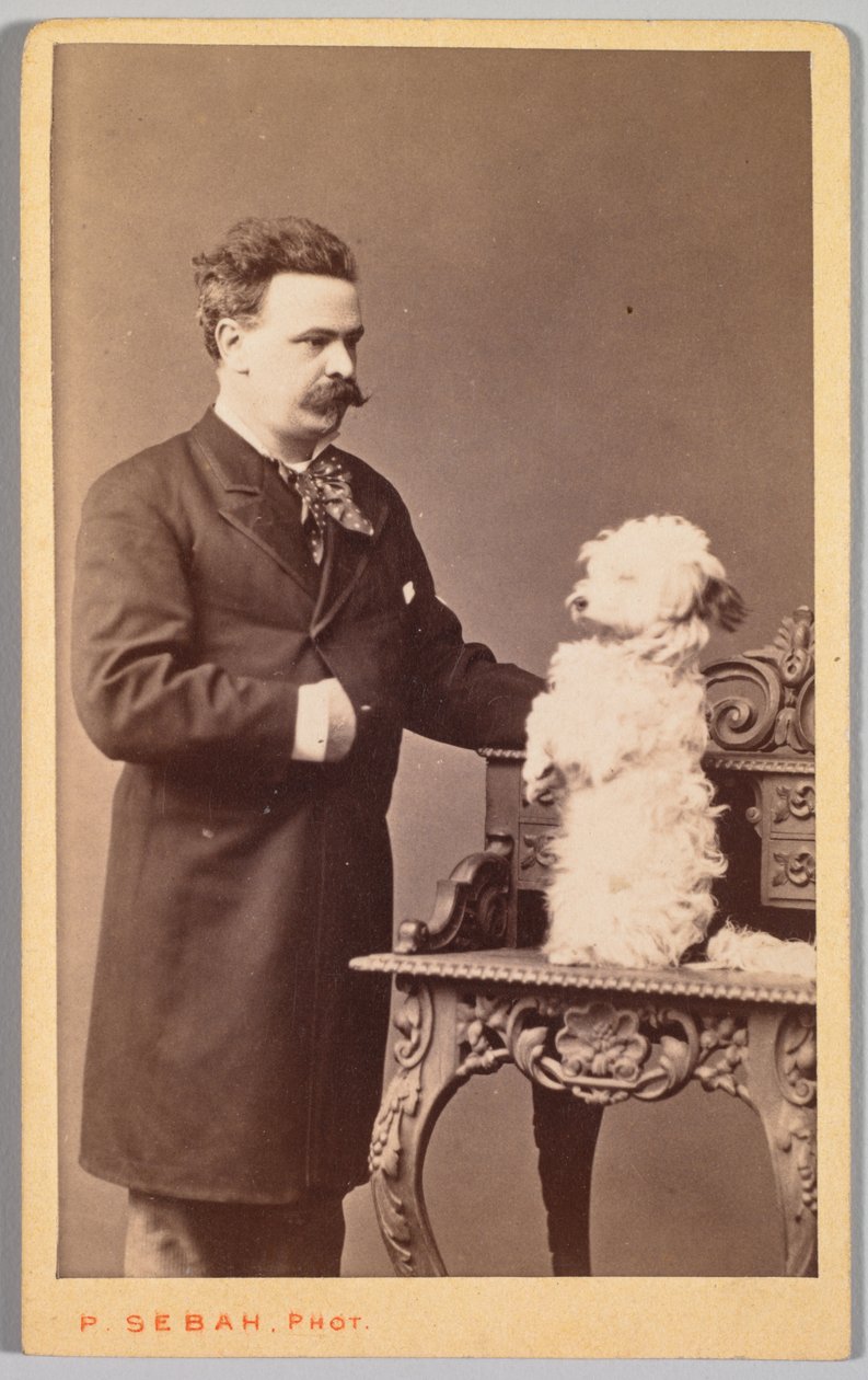 Porträt eines Mannes und seines Hundes, ca. 1880 von Pascal Sébah