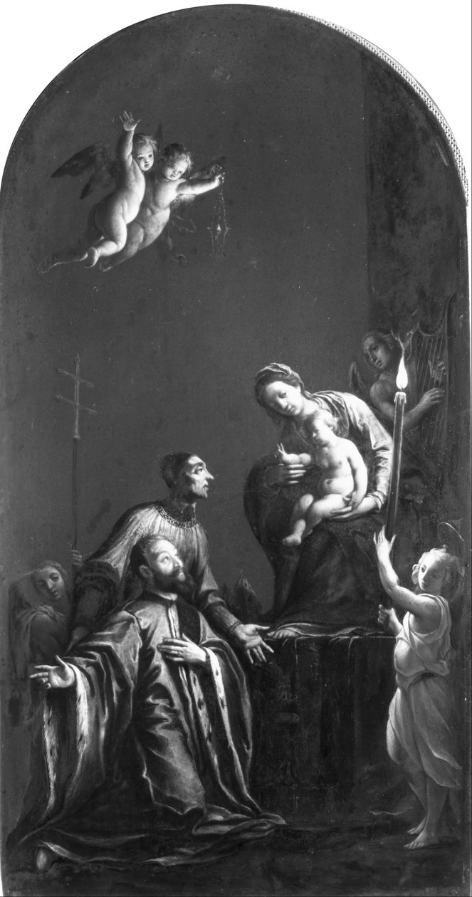 Die Madonna mit St. Lorenzo Giustiniani und einem venezianischen Edelmann von Pasquale Ottino