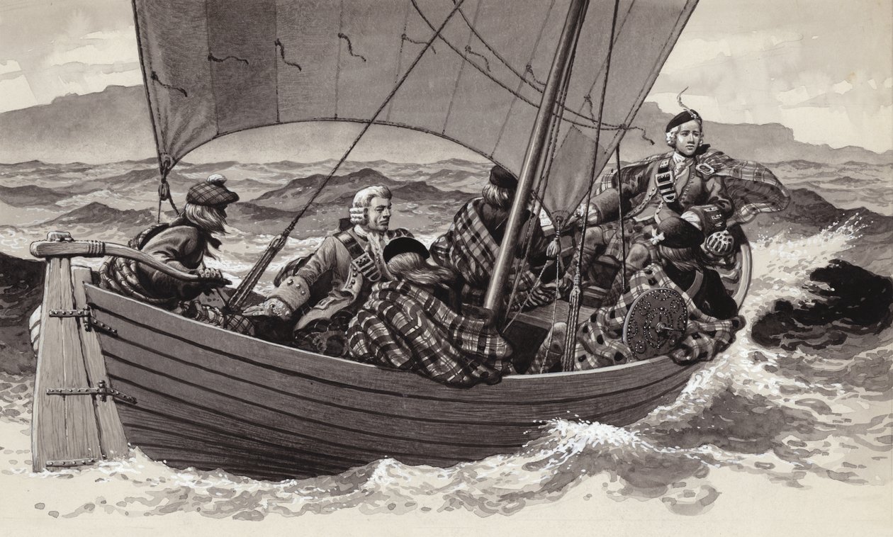 Bonnie Prince Charlie macht sich auf den Weg zur Isle of Skye von Pat (1907 95) Nicolle