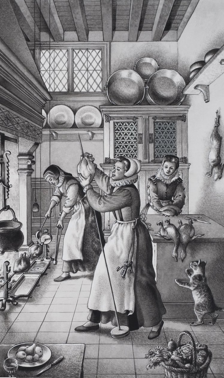 Küche des sechzehnten Jahrhunderts von Pat (1907 95) Nicolle