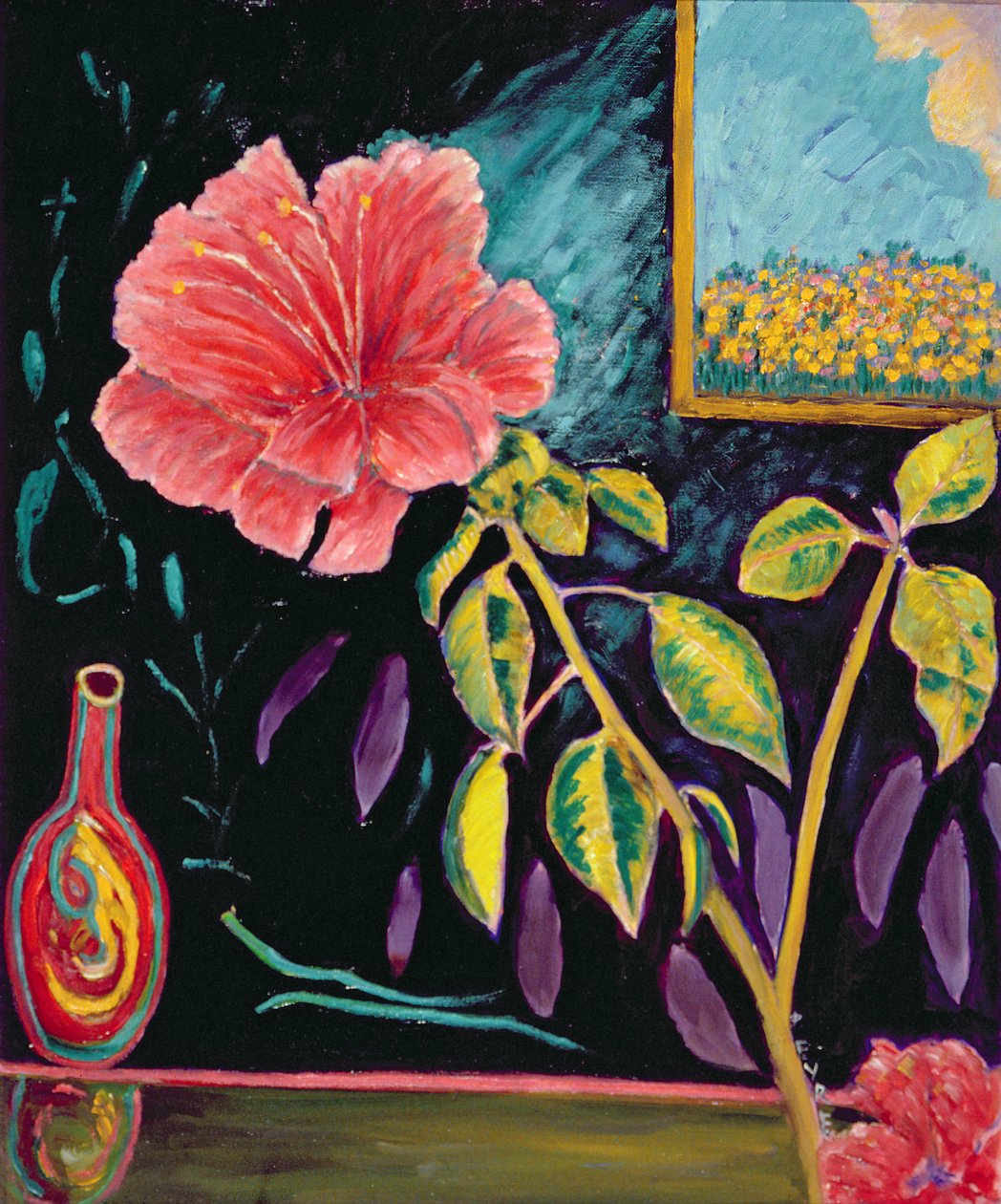 Hibiskus mit Vase von Patricia Contemporary Artist Eyre
