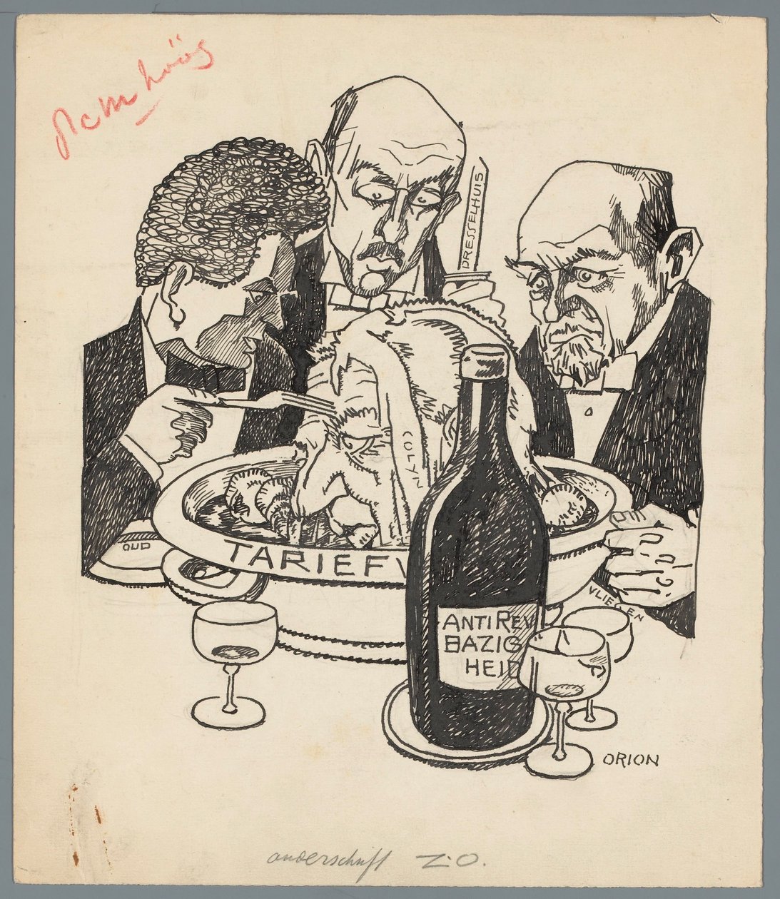 Colijn und das Tarifgesetz Die Kalbskopf von Patricq Kroon (signed by artist)
