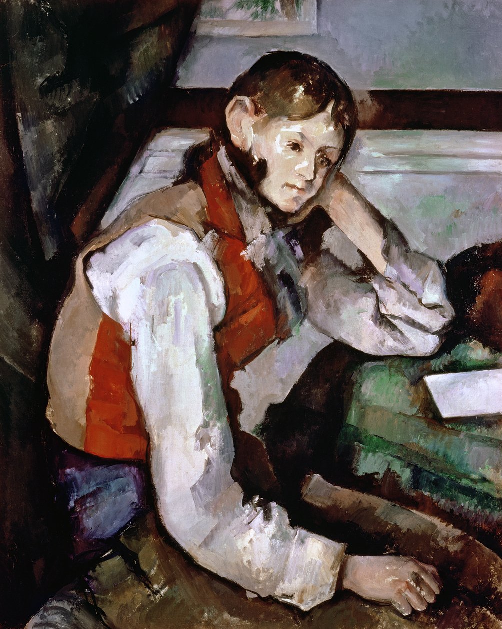Der Junge im roten Weste von Paul Cézanne