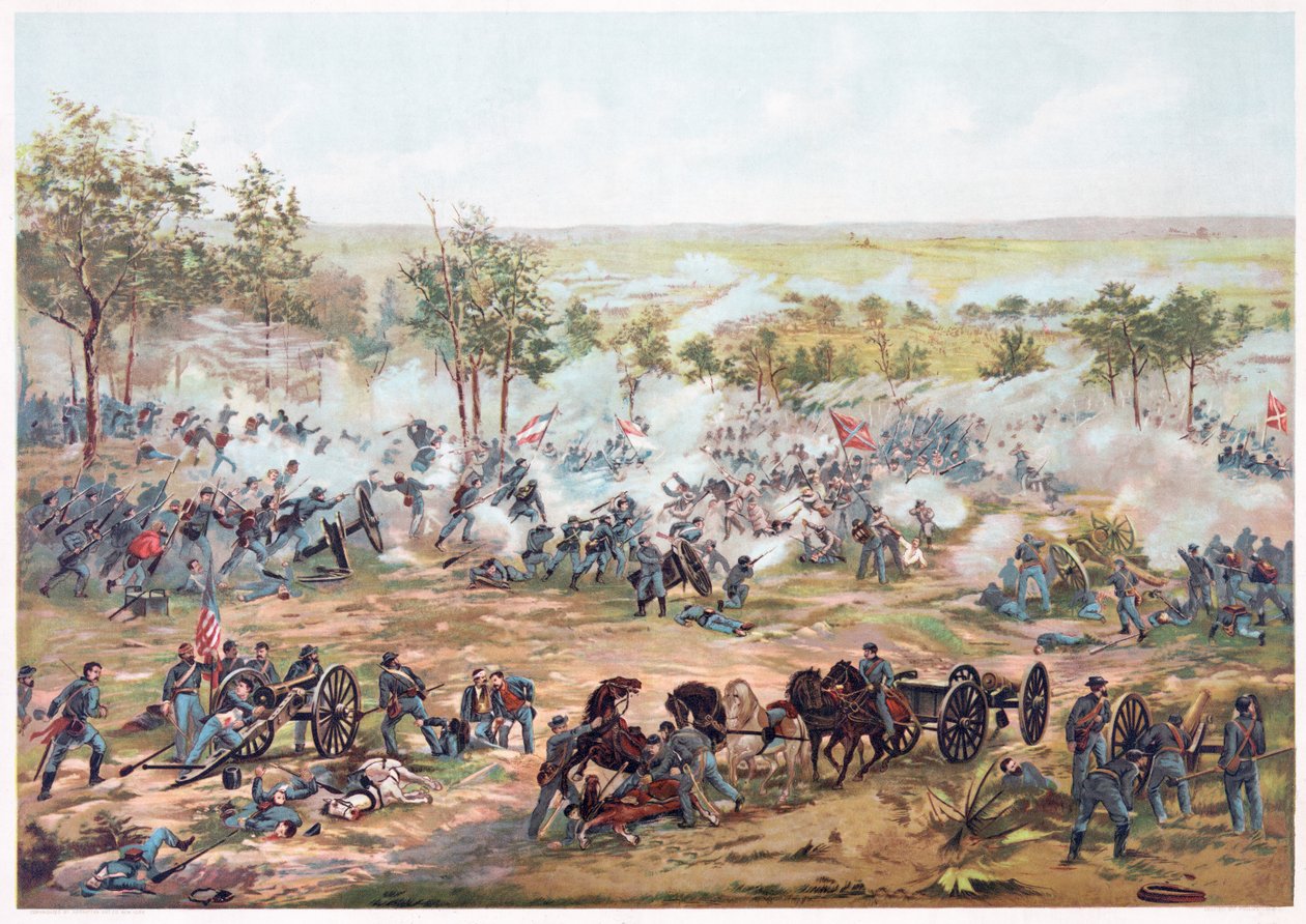 Schlacht von Gettysburg, veröffentlicht von Kurz und Allison, 1891 von Paul Dominique Philippoteaux